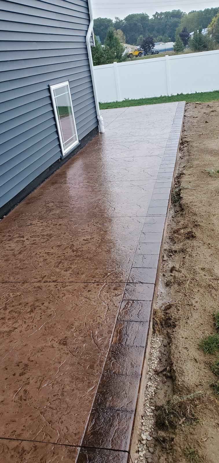 Stamped concrete patio